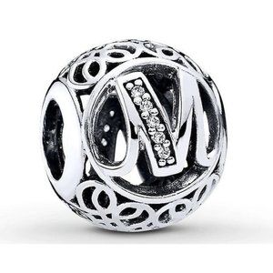 Pandora Initial Alphabet Character Letter M Charm Bead